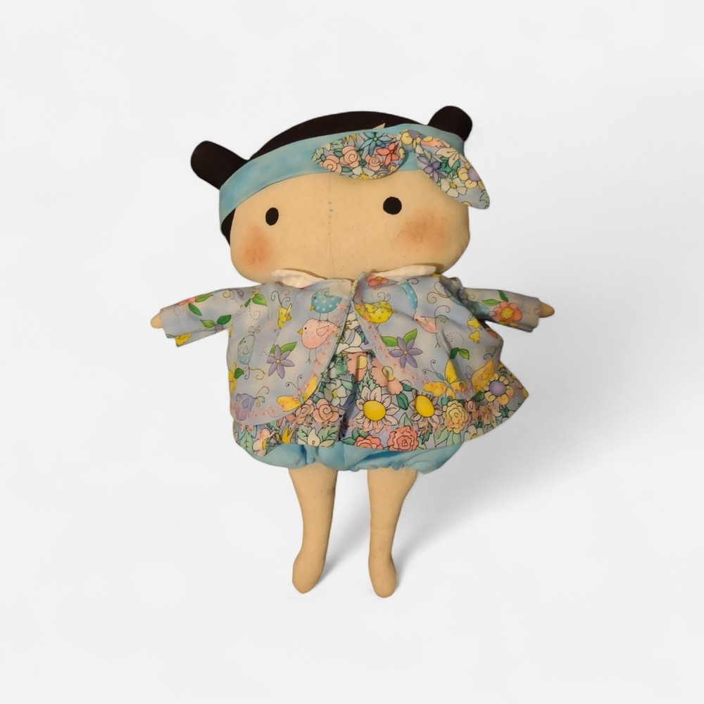 Handmade Tilda‎ Doll Whimsical 13 Inches Rosy Cheeks With Headband
